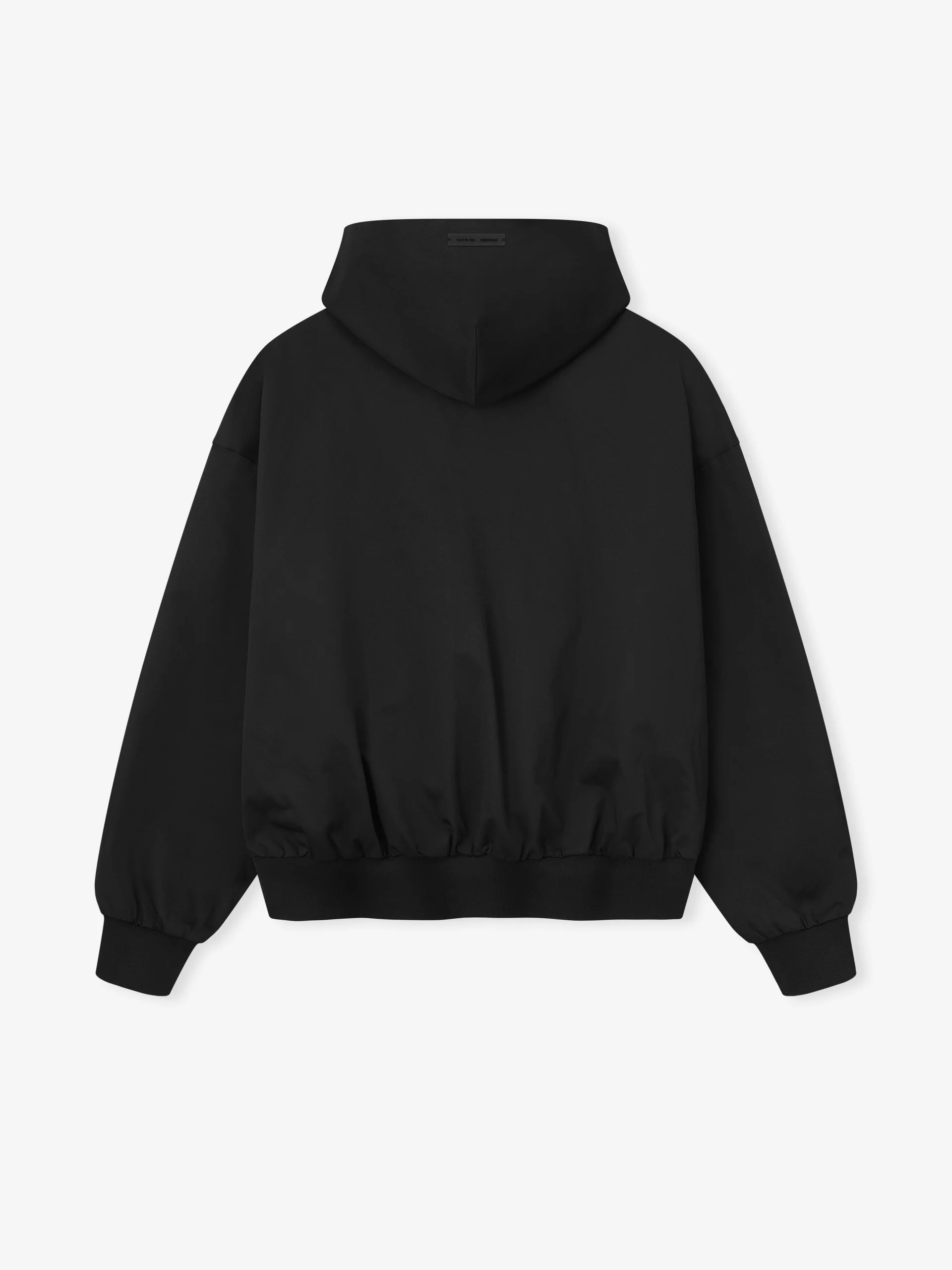 POLY COTTON TWILL HOODIE - JET BLACK