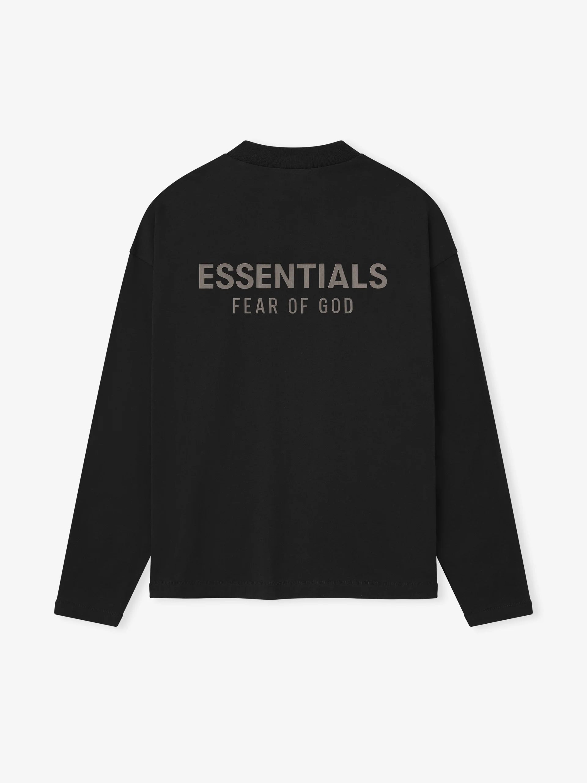 WAFFLE LONG SLEEVE CREW SWEATER  - JET BLACK