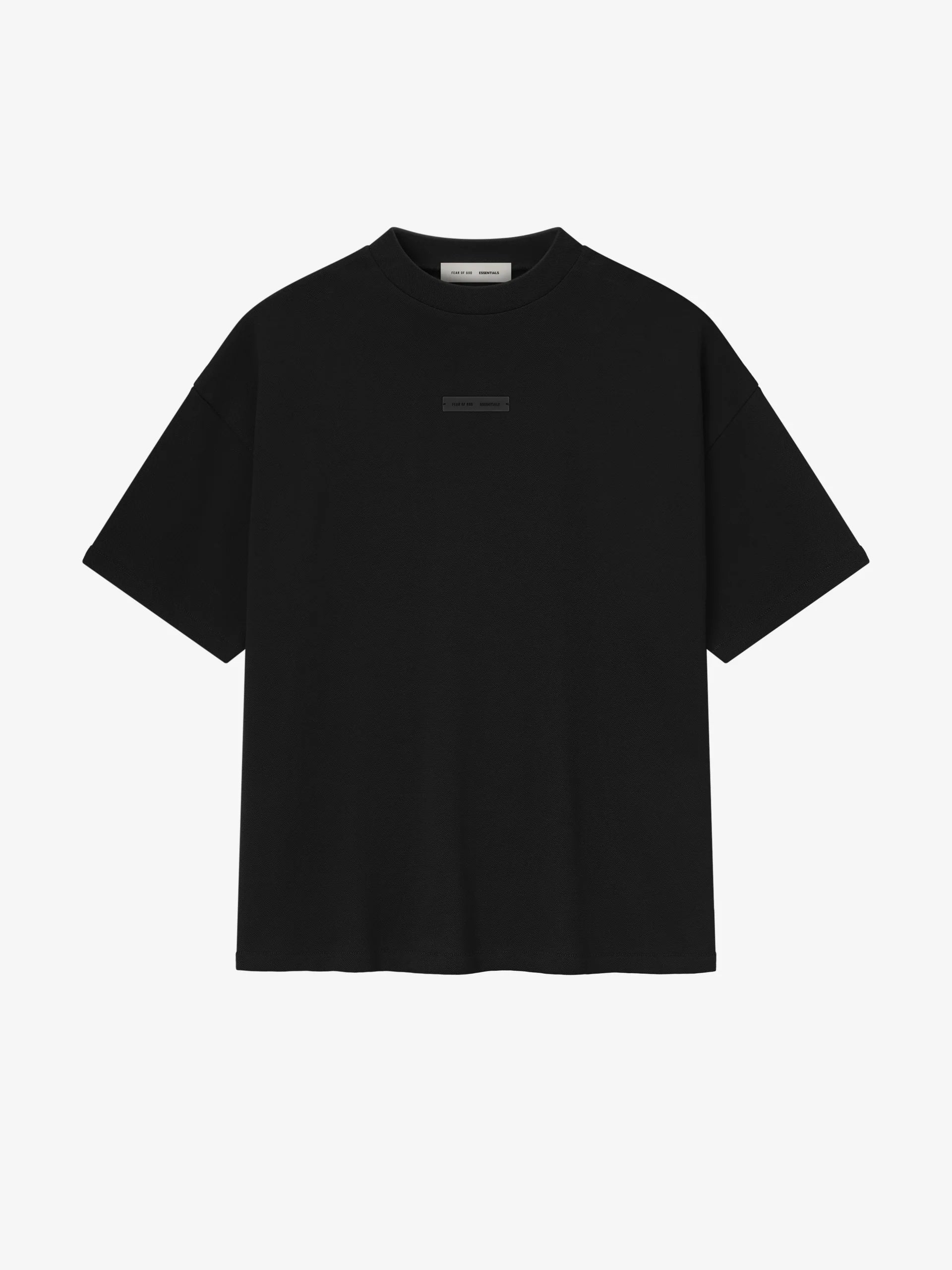 PIQUE 90S TEE - JET BLACK