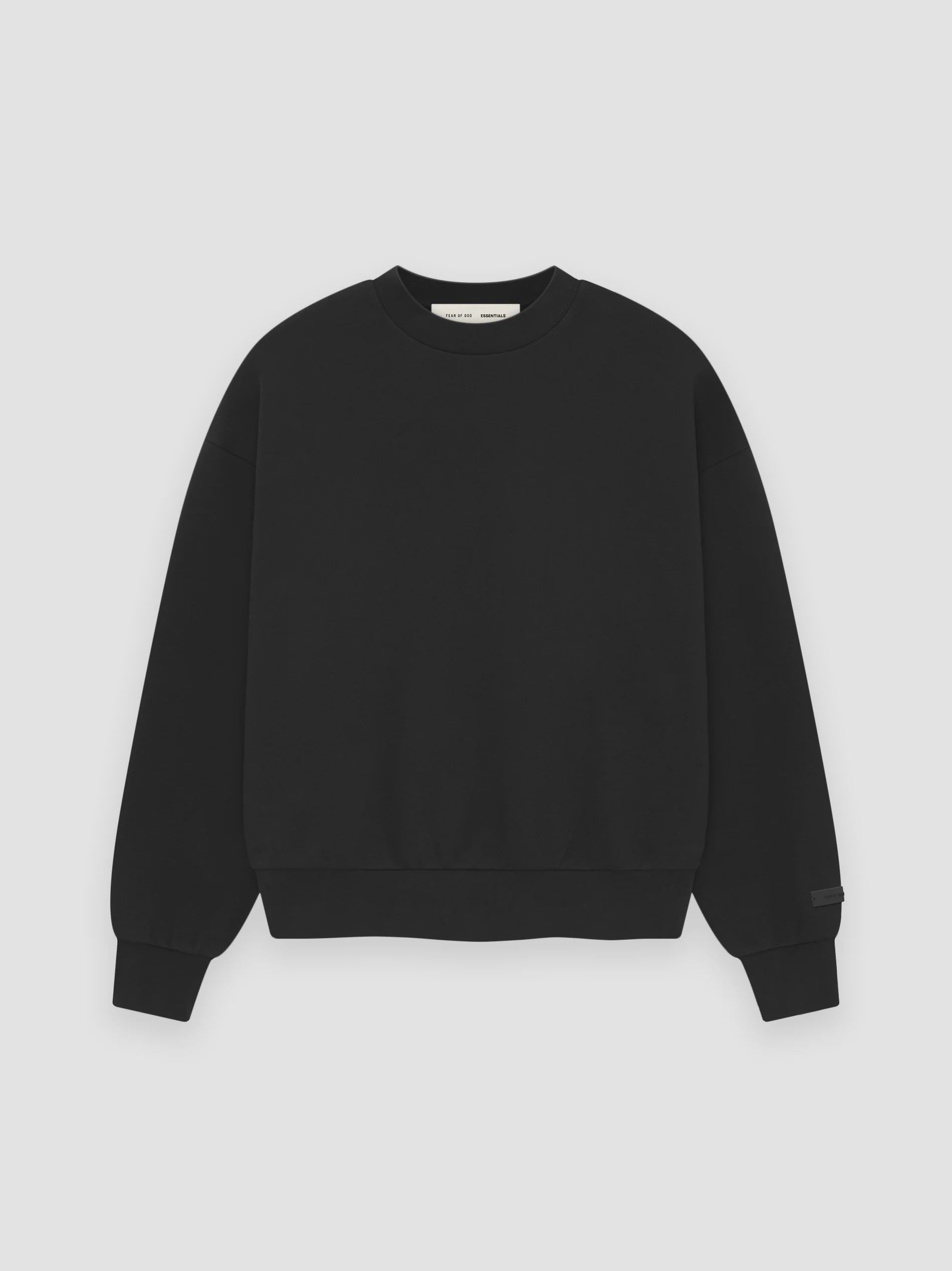 CLASSIC FIT FLEECE CREWNECK - JET BLACK