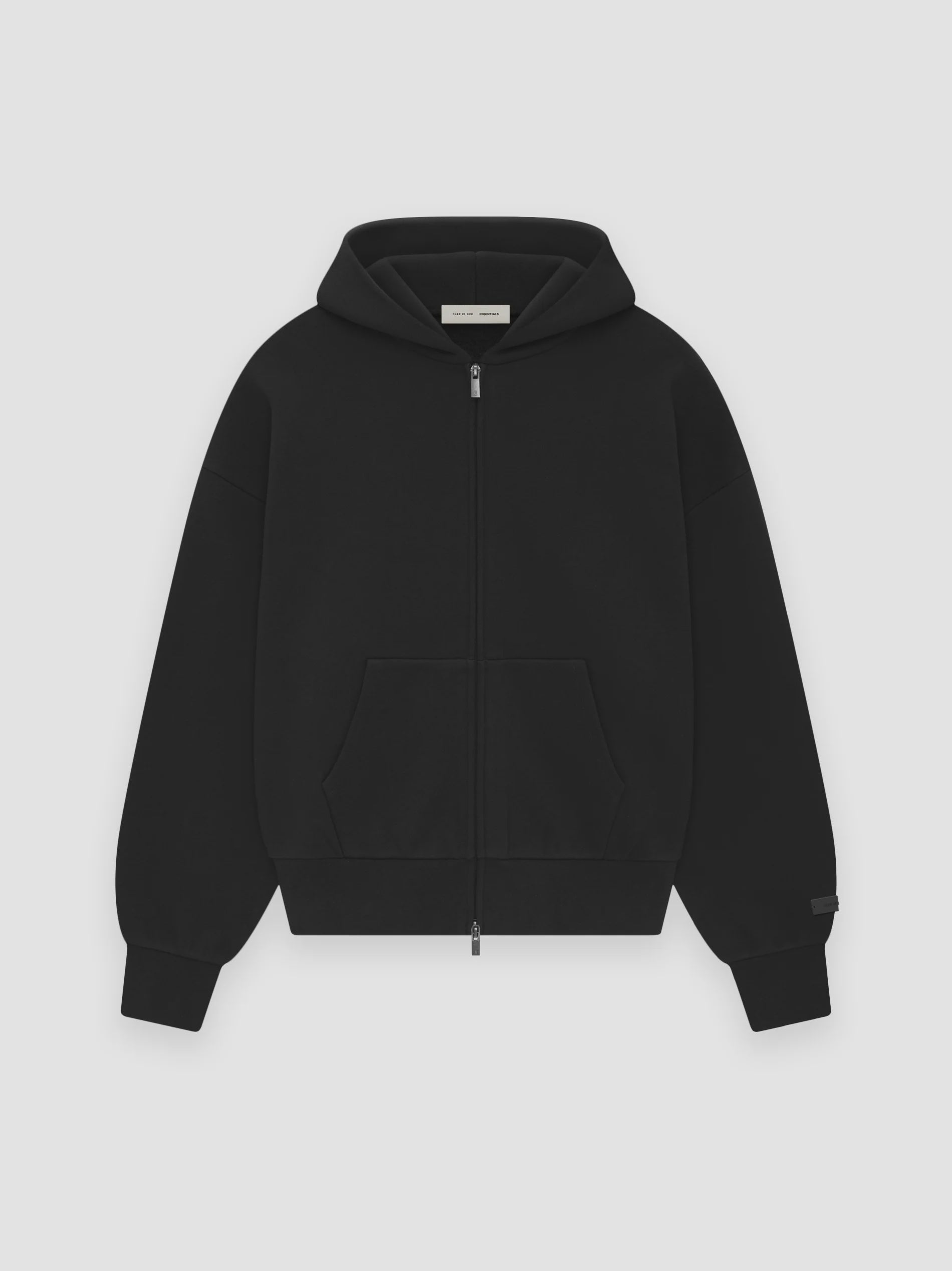 CLASSIC FIT FLEECE ZIP UP - JET BLACK