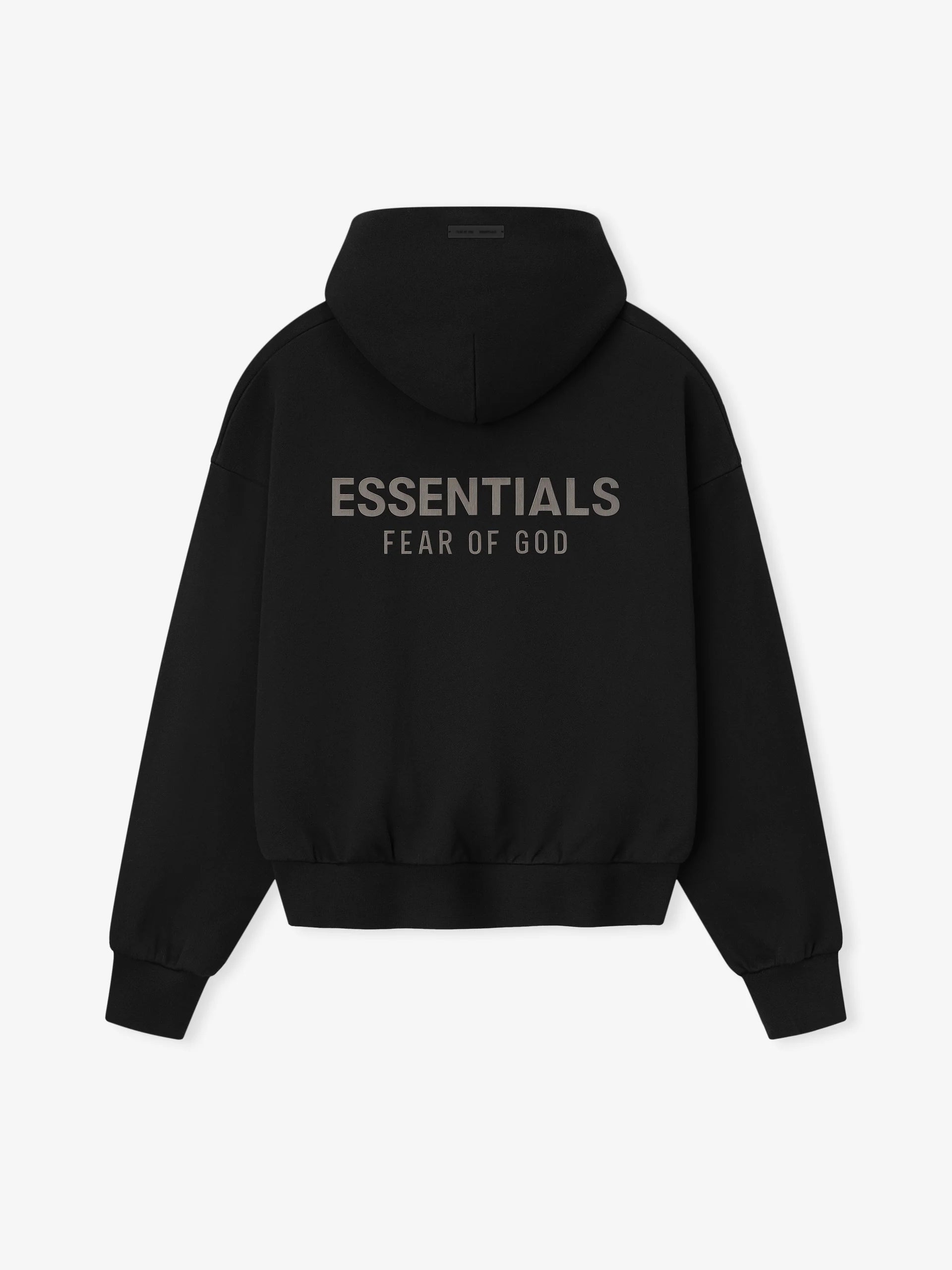 POLY COTTON TWILL HOODIE - JET BLACK