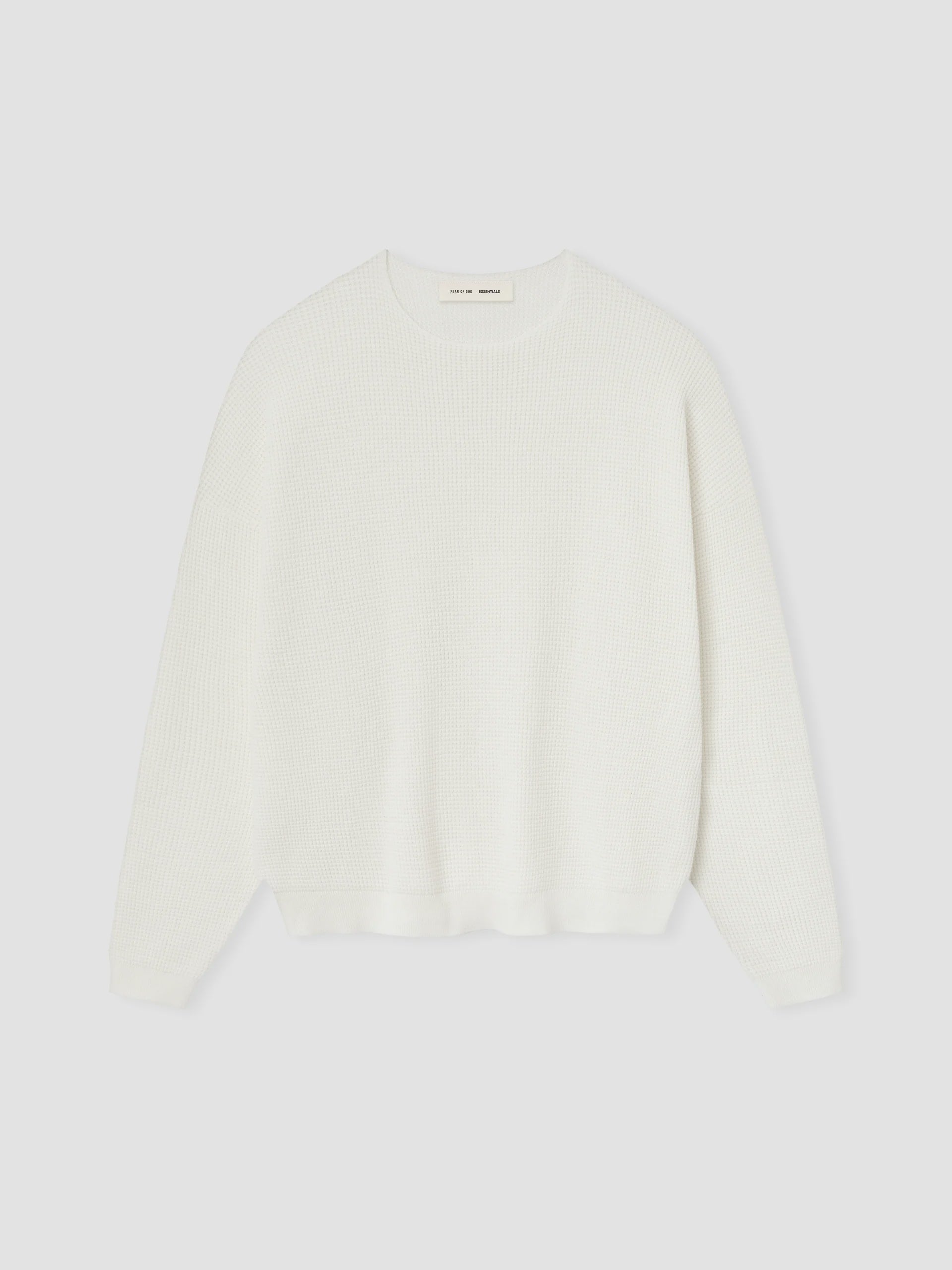 WAFFLE LONG SLEEVE CREWNECK - CLOUD WHITE