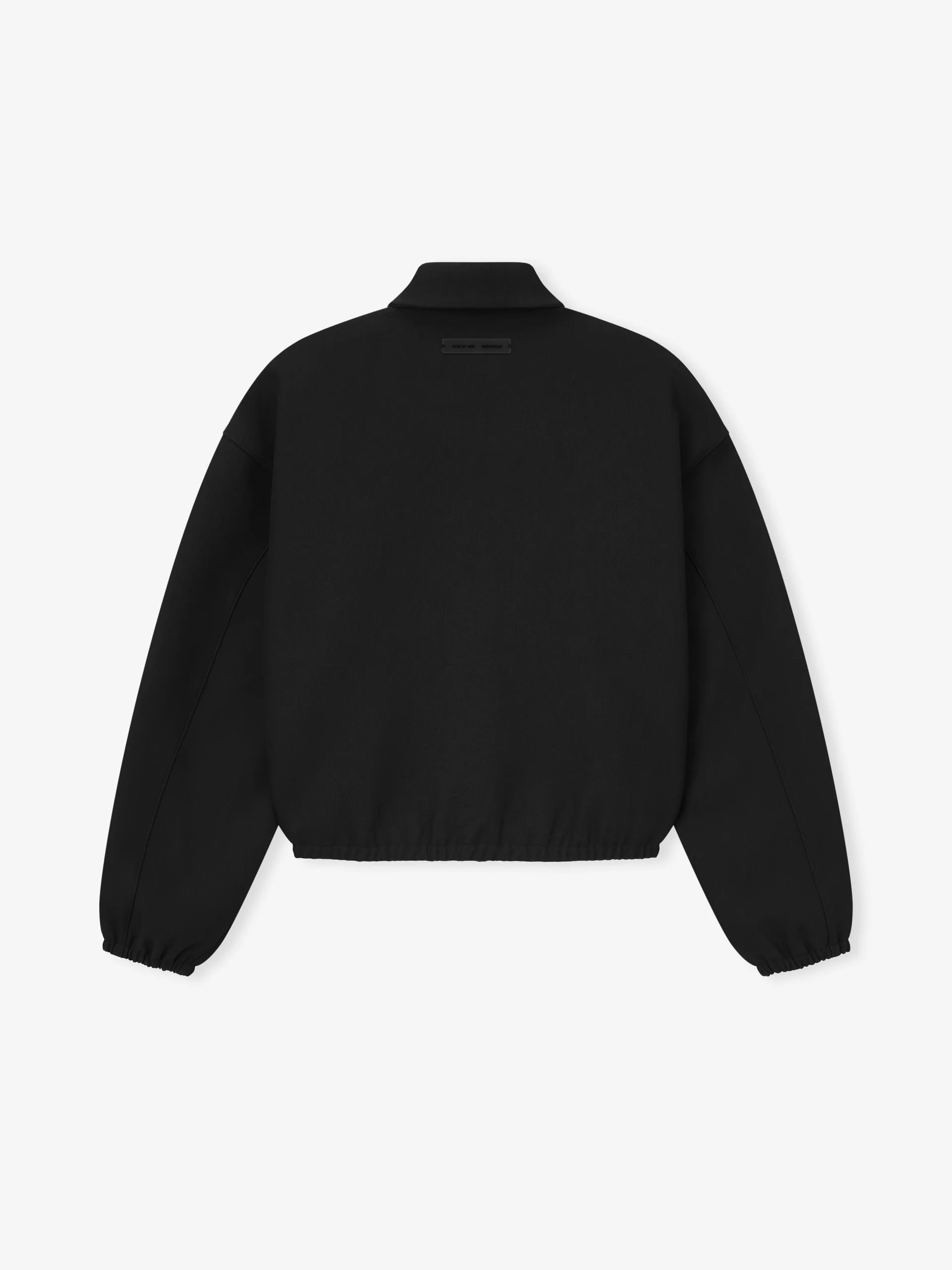 BONDED CANVAS ZIP-UP JACKET  - JET BLACK